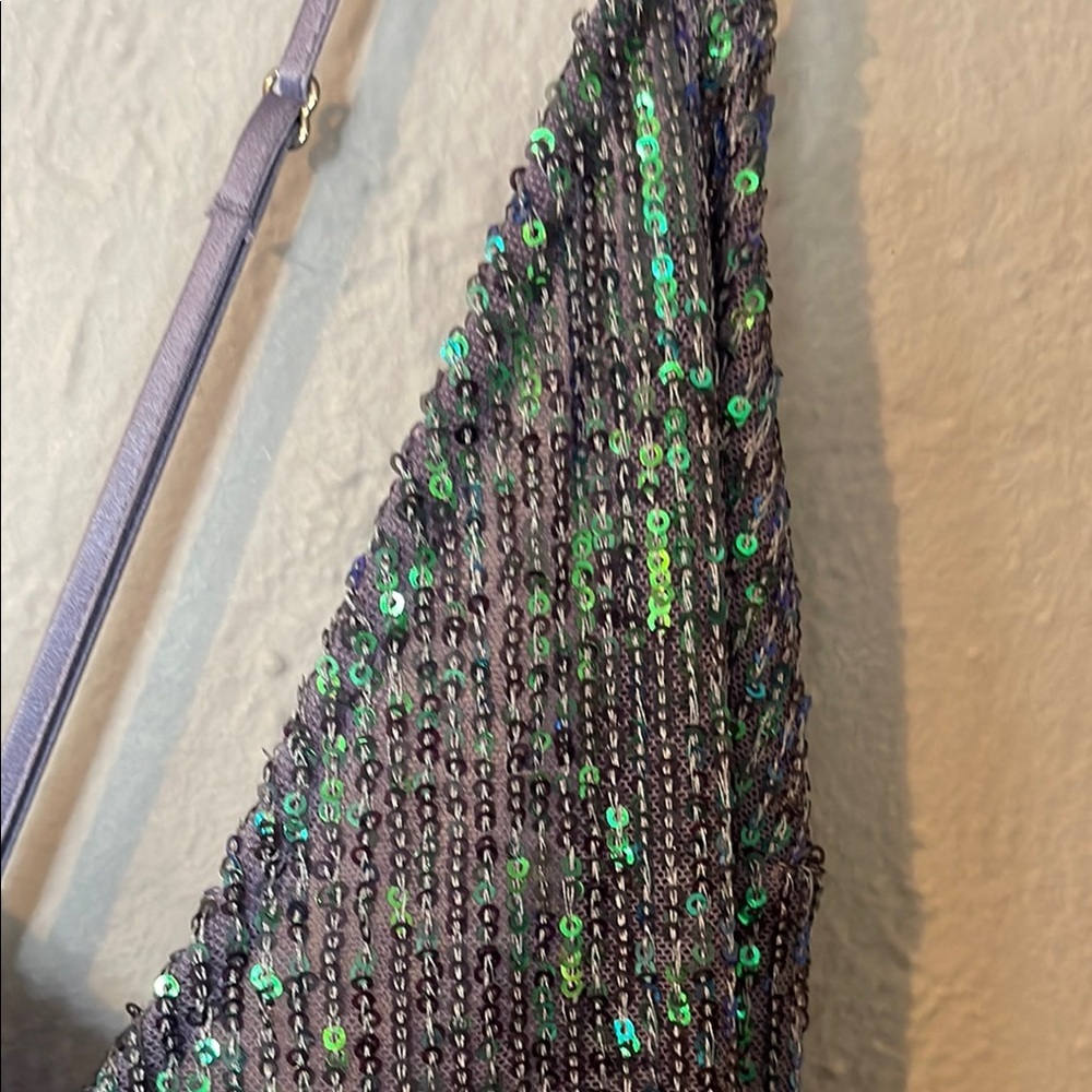 Victorias Secret Sequin V-Neck Dress in Purple and Silver - Picture 4 of 7